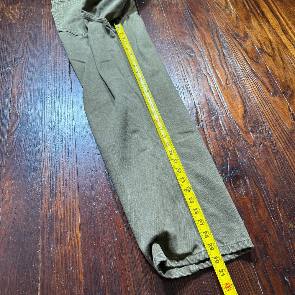Vintage Carhartt Jeans Mens 42x30 Green Straight Leather Patch 90s‎ B161 BRK